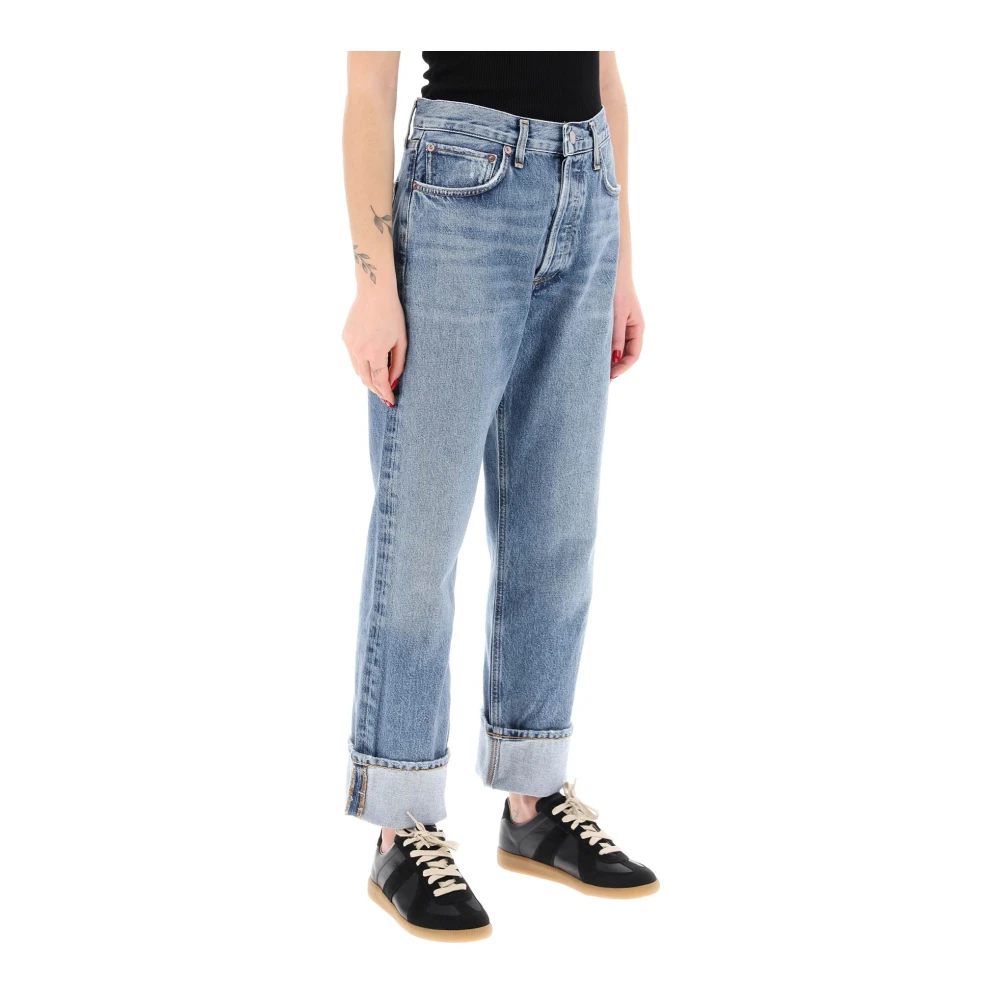 Agolde Vintage Straight Cropped Jeans Blue Dames