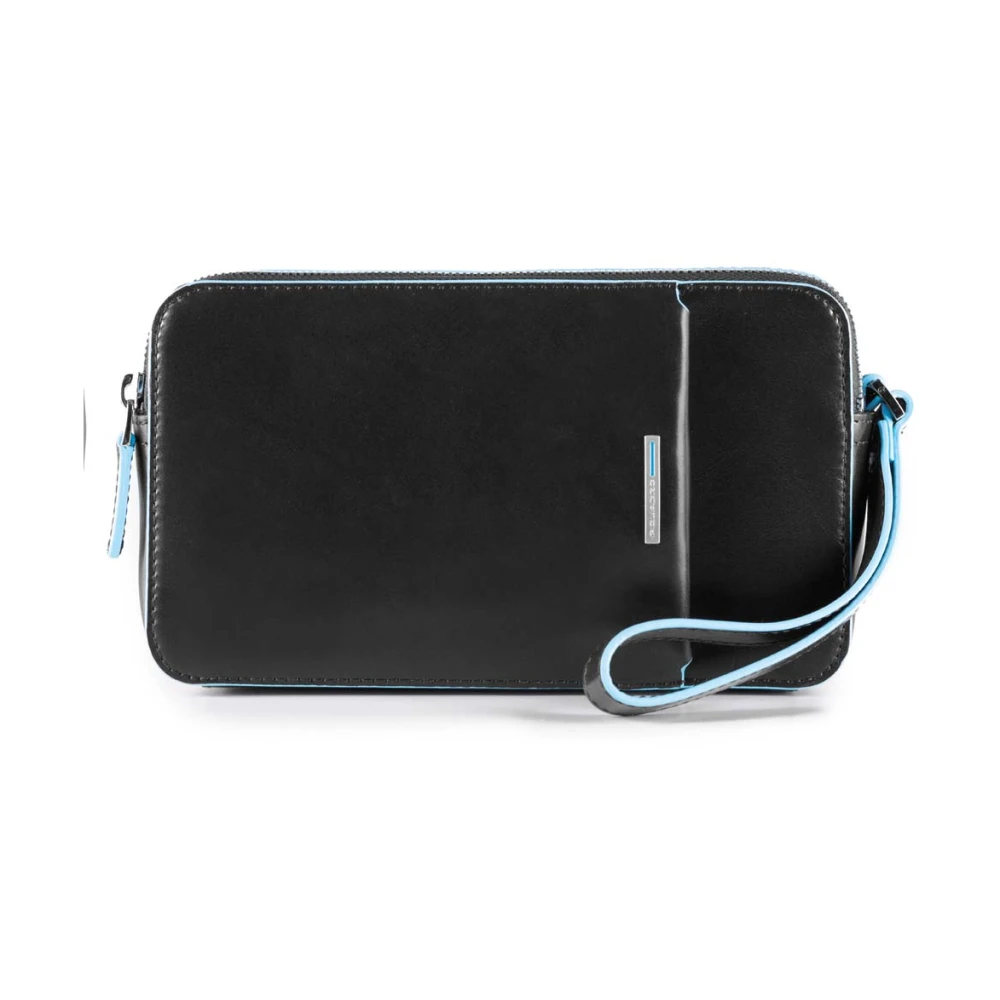 Piquadro Herr Svart Väskor, One Size, Läder, Men's Clutch With Two Dividers