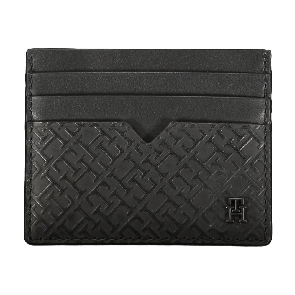 Tommy Hilfiger Heren Portemonnee Zwart Kaarthouder Contrast Logo Black Heren