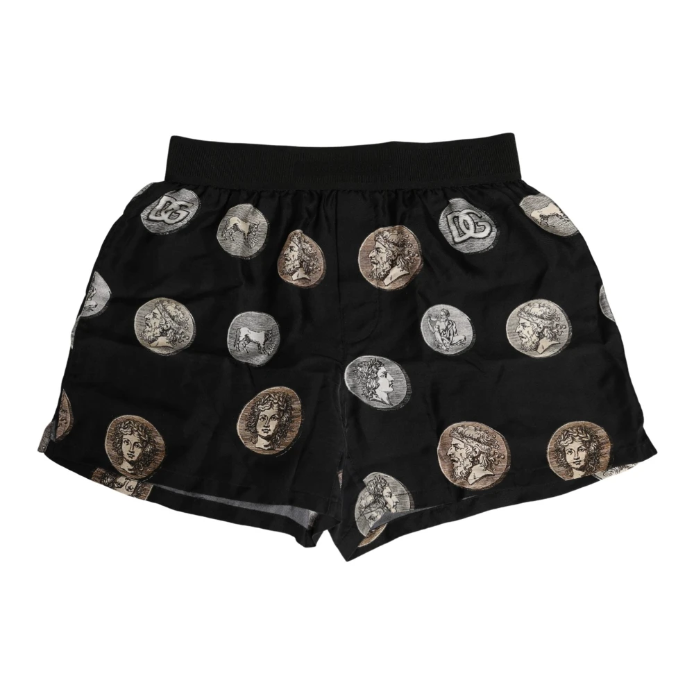 Dolce & Gabbana Men's Black Ancient Coin Print Boxer Shorts - Beachwear - Xs - Swimwear