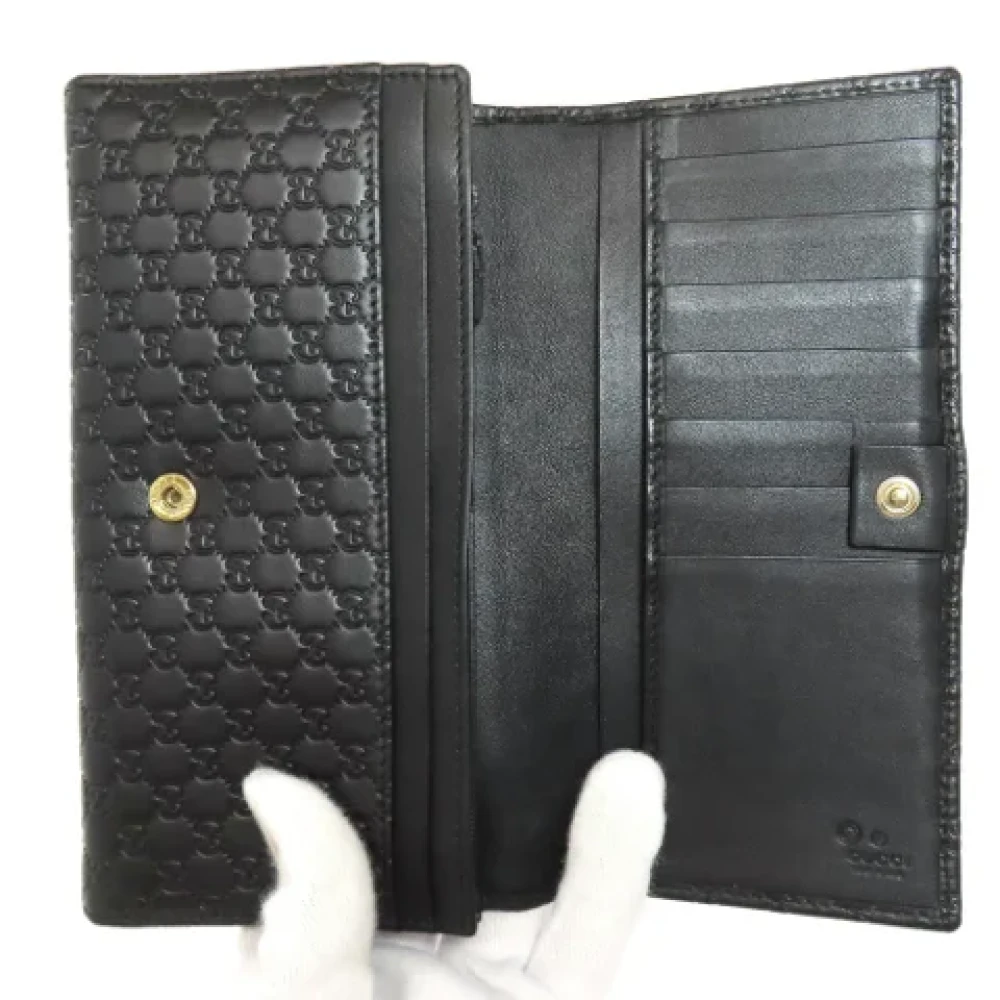 Gucci Vintage Pre-owned Leather wallets Black Dames