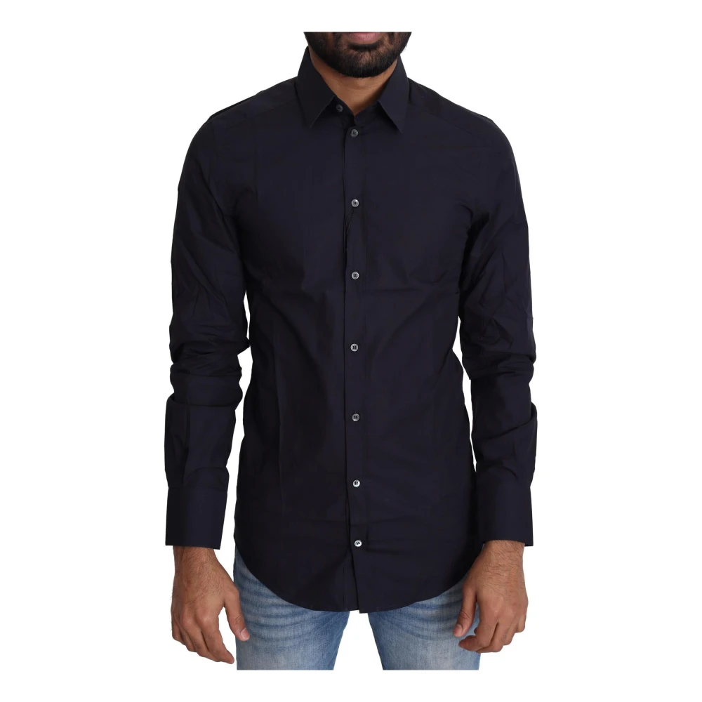 Dolce & Gabbana Men's Black Classic Fit Cotton Shirt