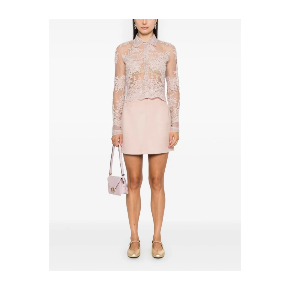Ermanno Scervino Blush Pink Wol A-Lijn Rok Pink Dames