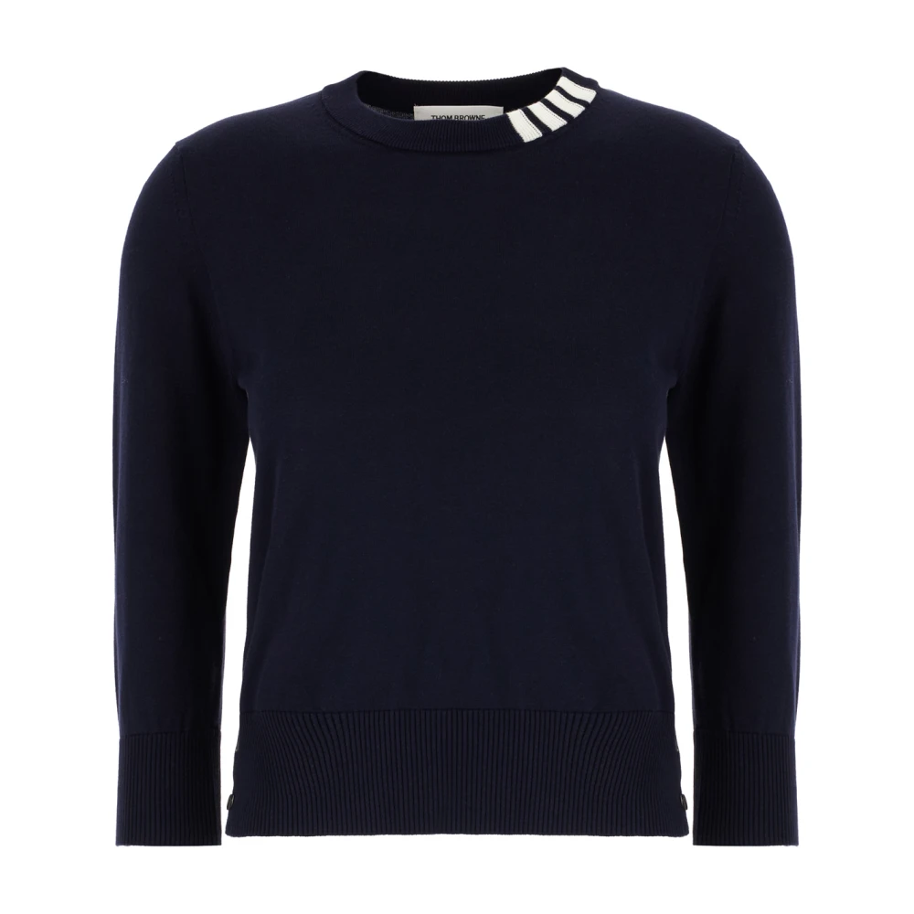 Thom Browne Stijlvolle Gebreide Collectie Blue Dames
