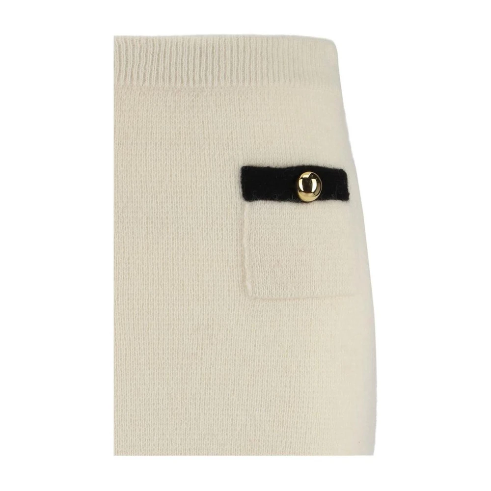 Alessandra Rich Jewel Applique Alpaca Midi Rok White Dames