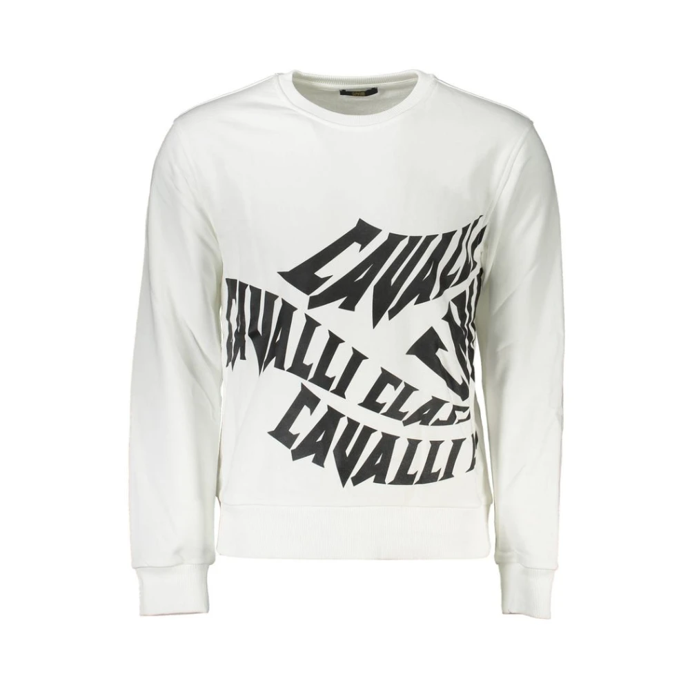 Cavalli Class Men's White Cotton Sweater