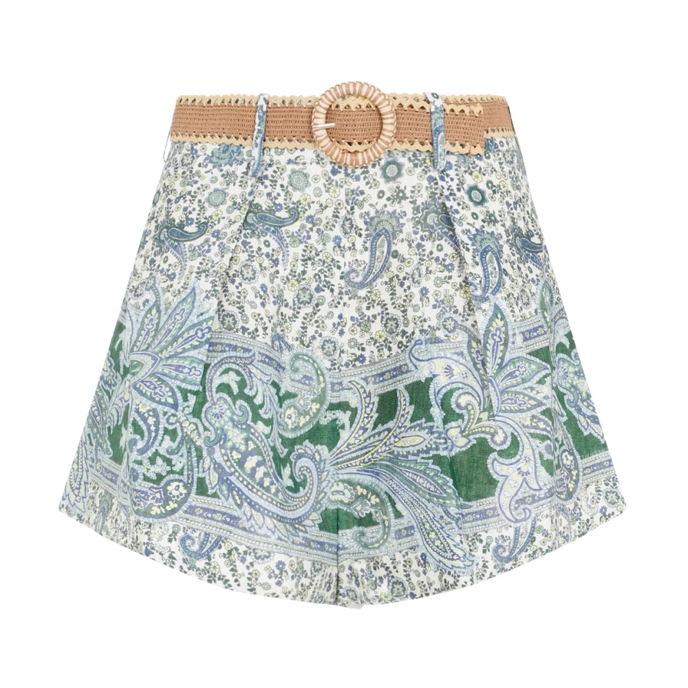 Zimmermann Multicolor Linnen Paisley Shorts Multicolor Dames