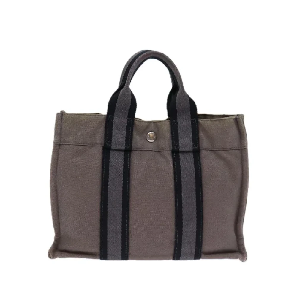 Hermès Vintage Pre-owned Cotton handbags Gray Dames