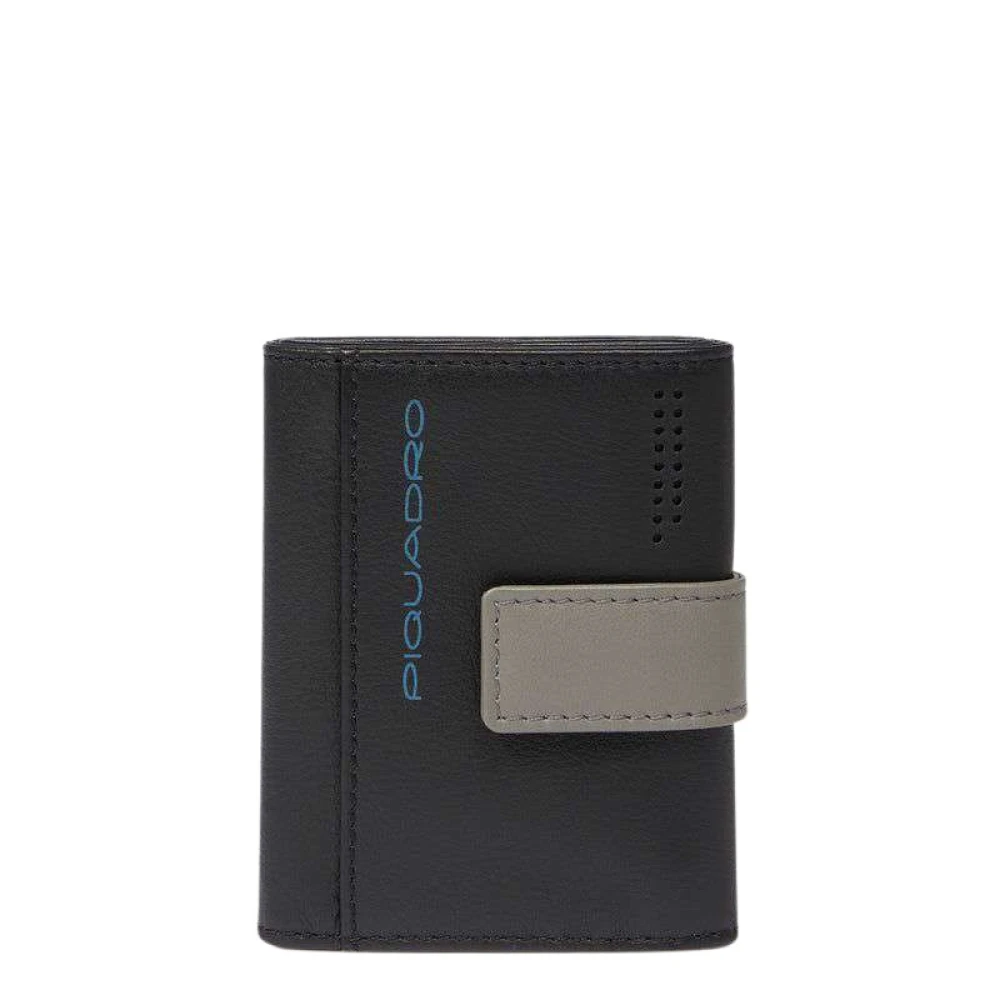 Piquadro Slanke Leren Portemonnee met Stijl Black Heren