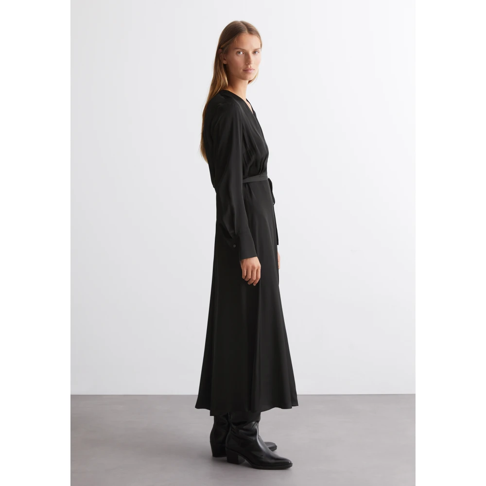 Marc O'Polo Lange wikkeljurk gevormd Black Dames