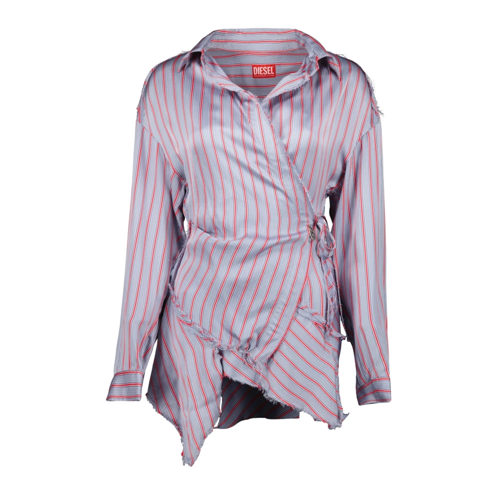 Diesel Gestreepte Omslagstijl Top Purple Dames