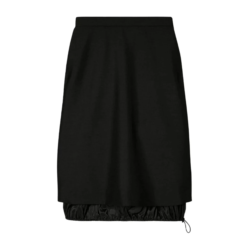 Tory Burch Women's Black Wool Midi Skirt With Silk Lining - Midi Skirts - M - Skirts