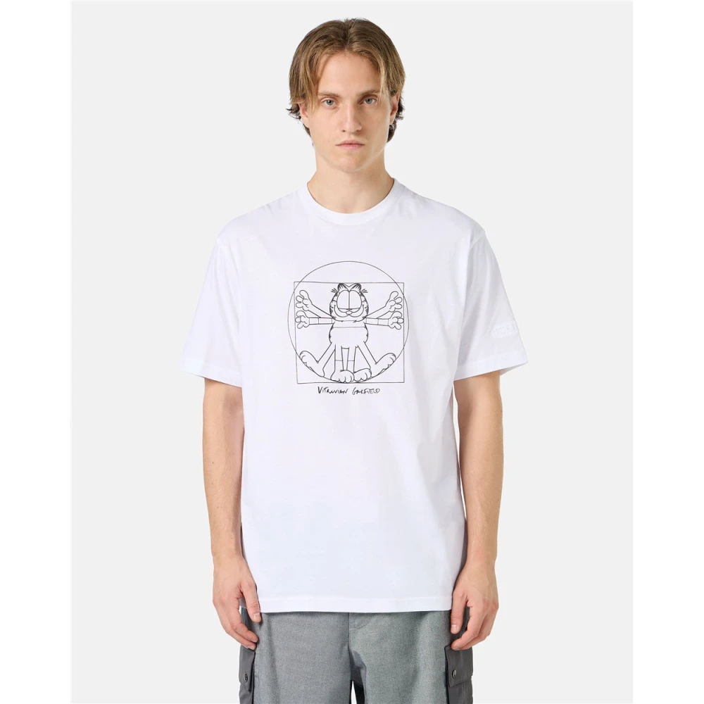 Iceberg T-shirt met Vitruviaans Garfield-print White Heren