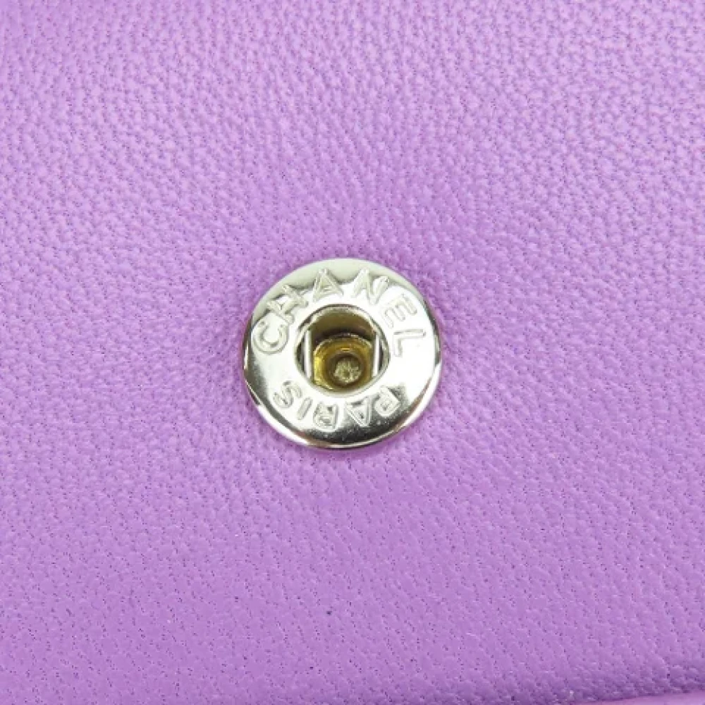 Chanel Vintage Pre-owned Leather crossbody-bags Purple Dames
