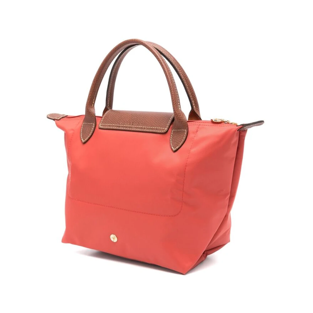 Longchamp Koraalrode Stoffen Leren Handtas Red Dames