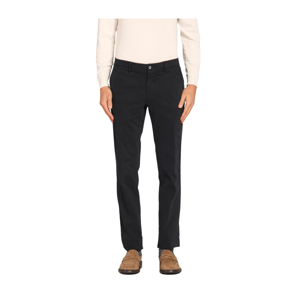 Mason's Gabardine Stretch Chino Broek Regular Fit Blue Heren