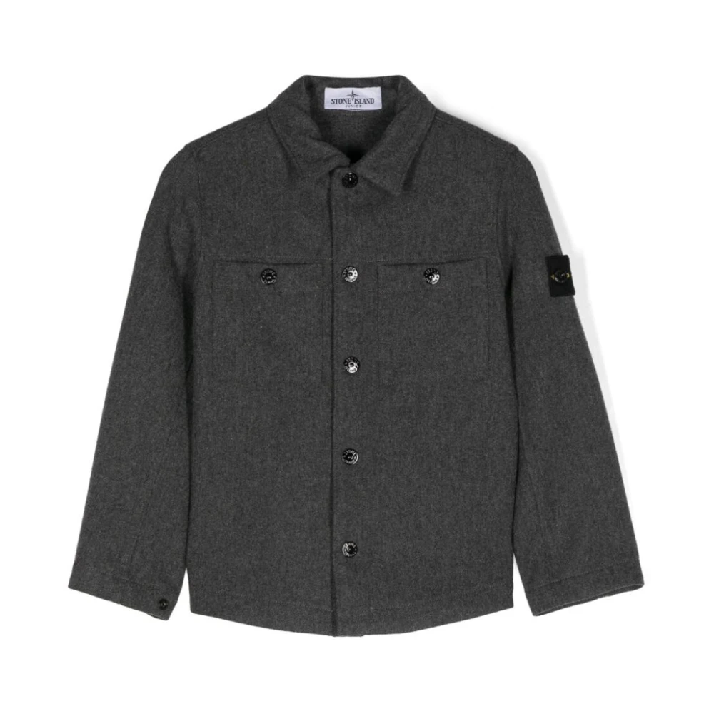 Stone Island Melange Dark Grey Overshirt Gray, Unisex