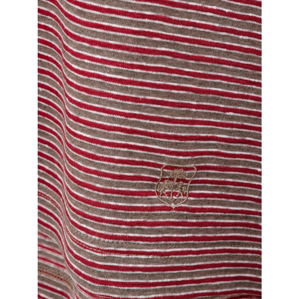Corneliani Gestreept poloshirt met korte mouwen Red Heren