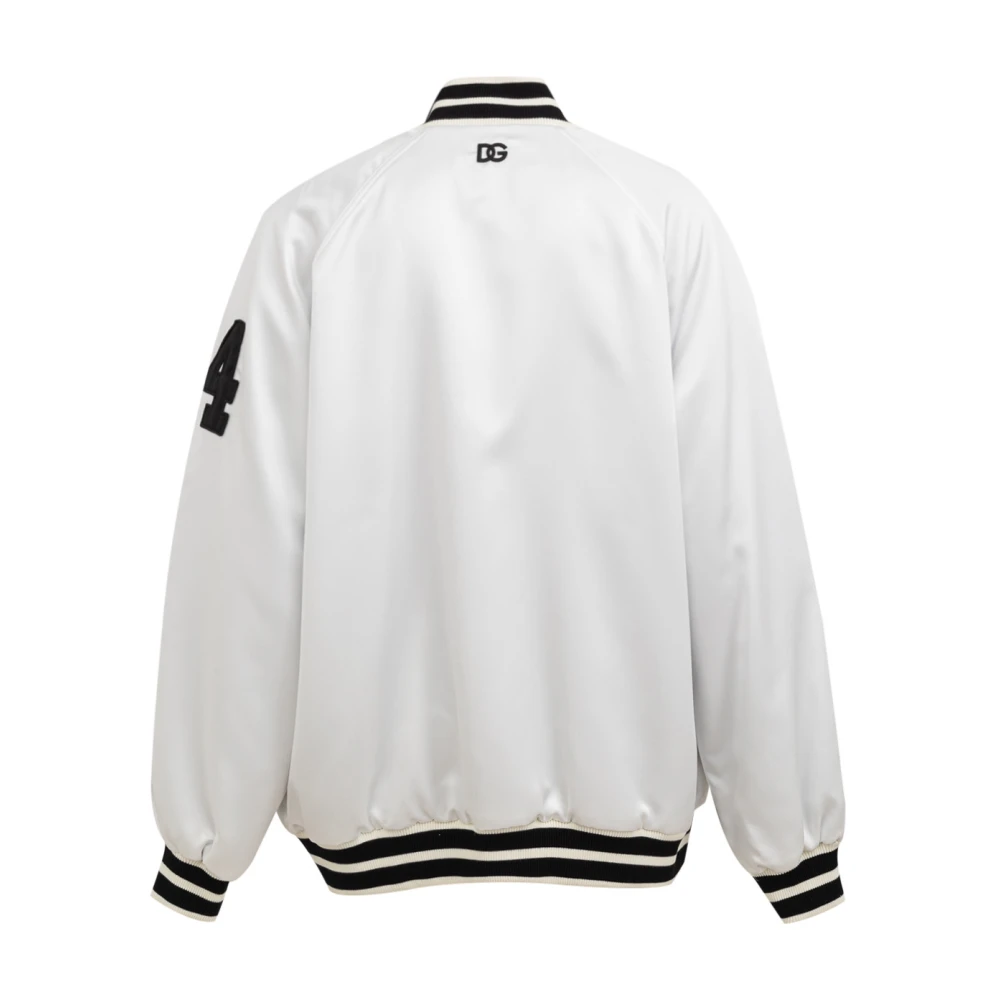 Dolce & Gabbana Varsity Bomberjack met DG-logo White Heren