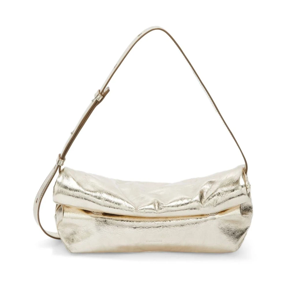 Jil Sander Metallic Schoudertas met Verstelbare Band Yellow Dames
