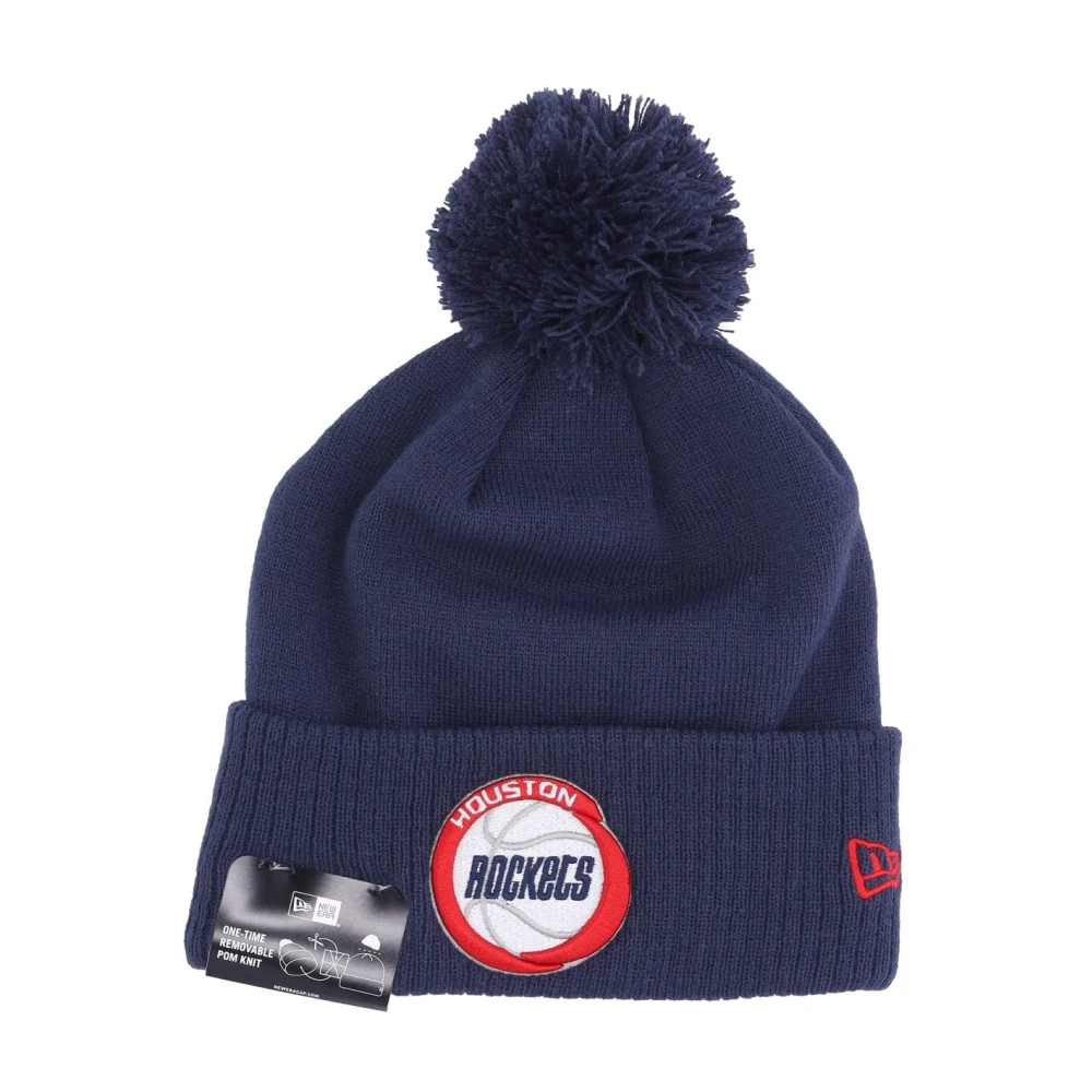 New Era Men's Blue Houston Rockets Pom Pom Beanie Hat