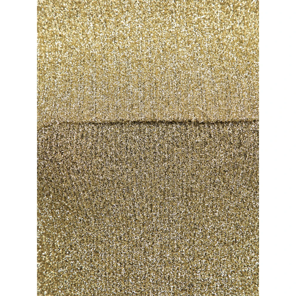 Ganni Metallic Gebreide Kleding voor Vrouwen Aw24 Yellow Dames