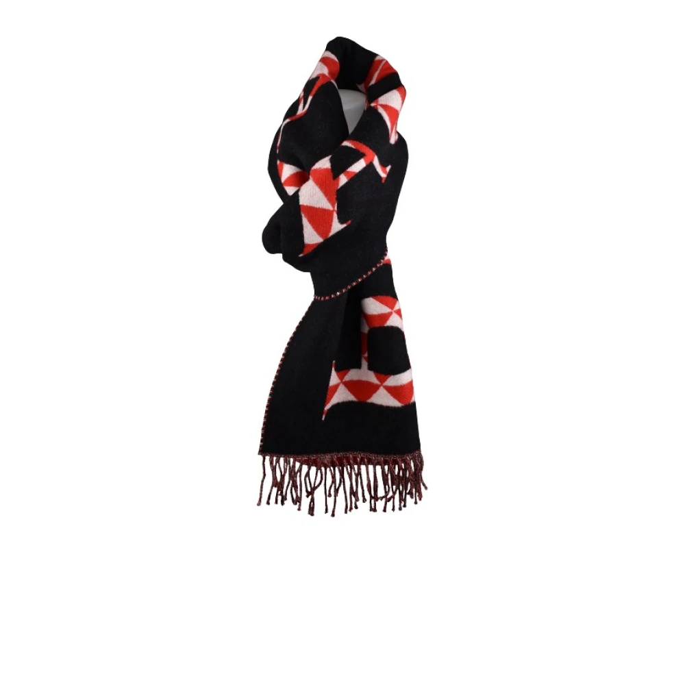 Prada Mannelijk Multicolor Accessoires Heren, Veelkleurig, One Size, Wol, Wollen Sjaal Met Franjes