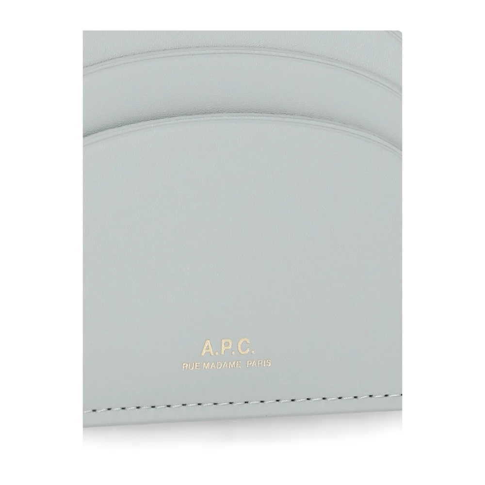 A.p.c. Grijze Leren Kaarthouder voor Vrouwen Gray Dames