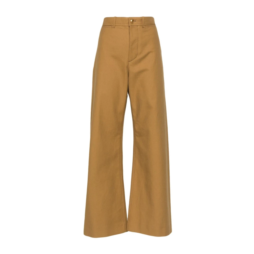 Chloé Beige Wijde Broek Brown Dames