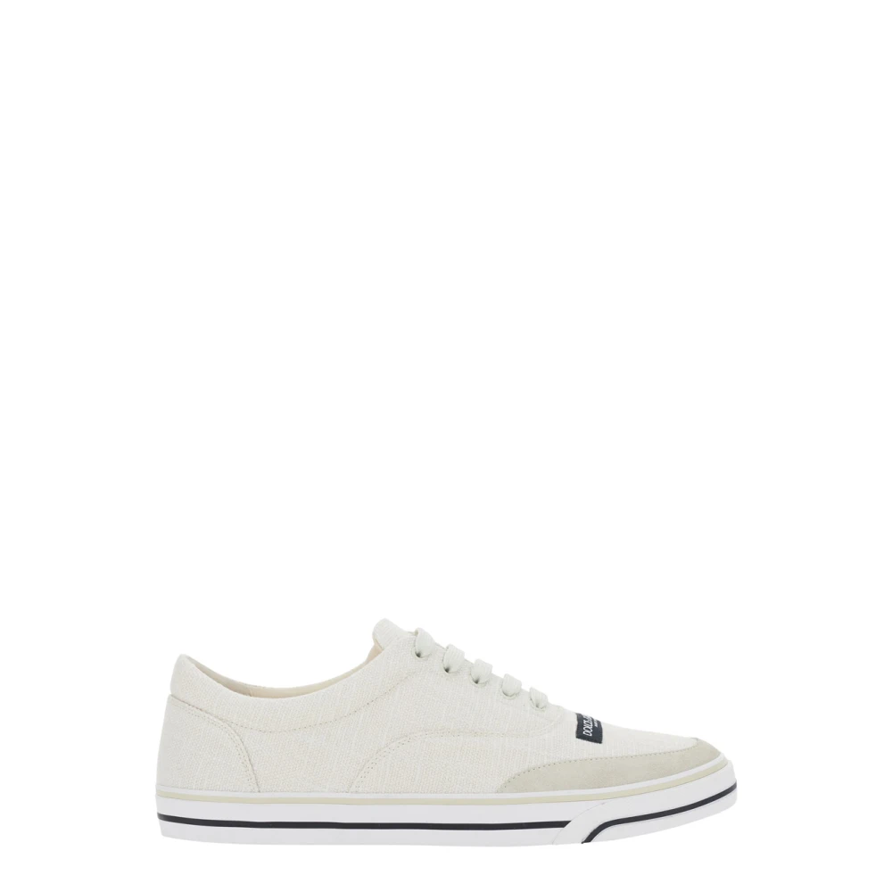 Dolce & Gabbana Men's Beige Dg Sailing Linen Sneakers