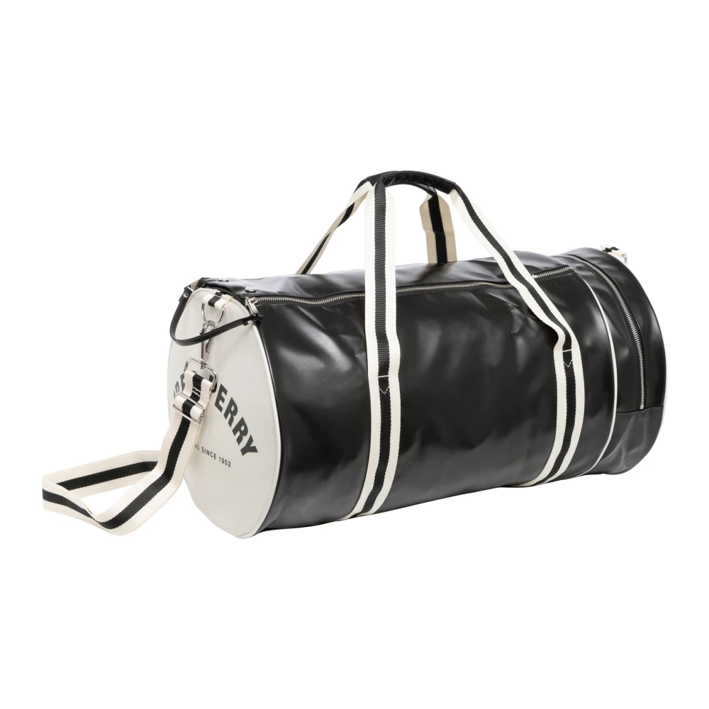 Fred Perry Multicolor Geborduurde Gymtas met Verstelbare Band Black Heren
