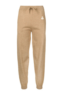 knitted-camel-brown-embroidered-logo-pants