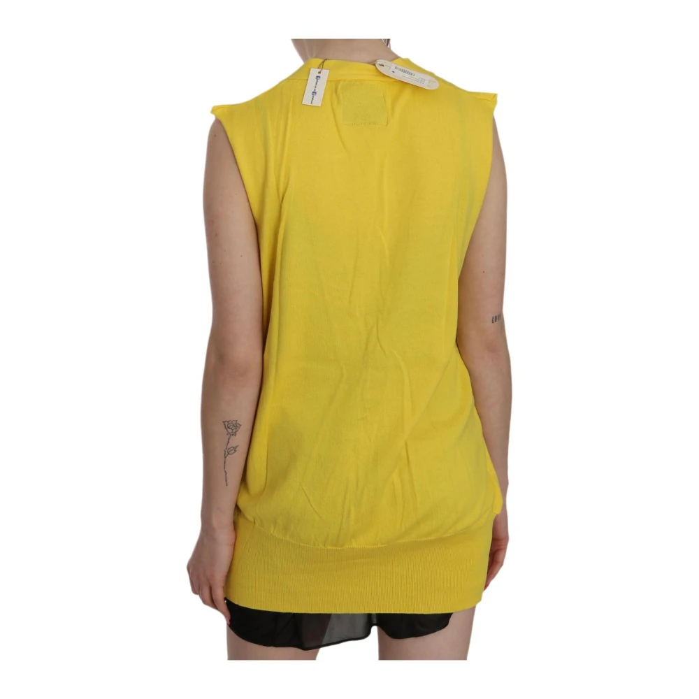 Pink Memories Gele V-hals Gebreide Cardigan Top Yellow Dames