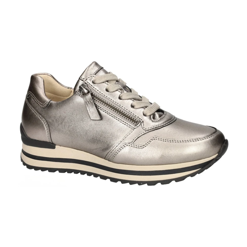 Gabor 76.528.62 Satin Metallic Sneaker Dames Schoenen Grijs
