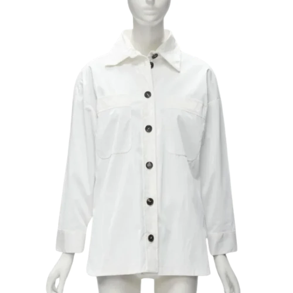 Fendi Vintage Pre-owned Polyester outerwear White Dames