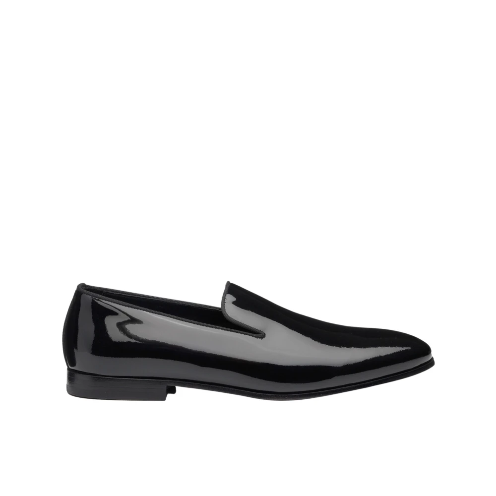 Doucal's Svart Lackläder Loafers Black, Herr