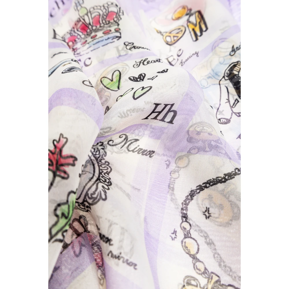 Moschino Zijden sjaal met print Purple Unisex