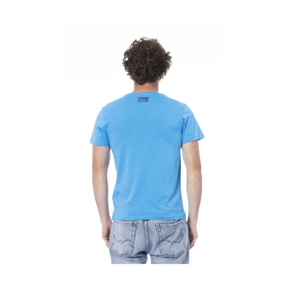 Cavalli Class Blauw Logo Print T-shirt Blue Heren