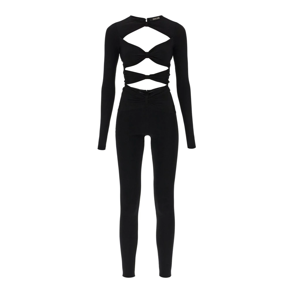 Roberto Cavalli Jumpsuit met lange mouwen en uitsparingen Black Dames