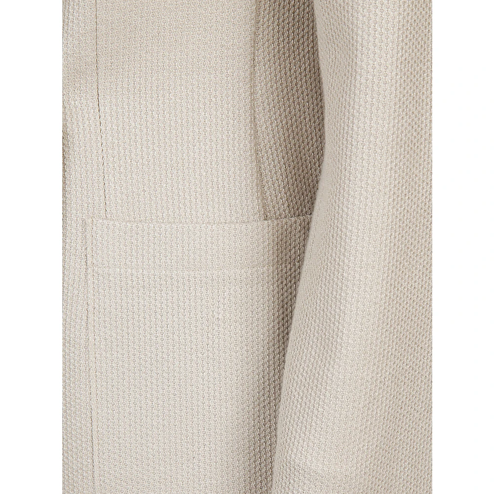 Harris Wharf London Linnen Katoenen Jas Zandkleurig Made in Italy Beige Dames