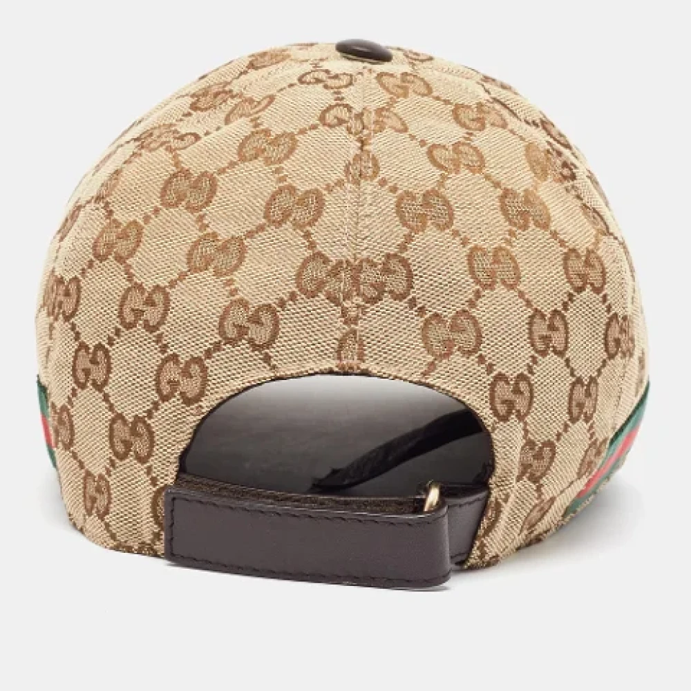 Gucci Vintage Pre-owned Canvas hats Beige Heren