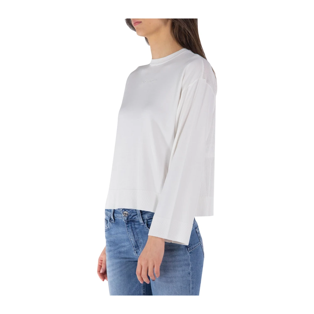 Emporio Armani Lichte Crewneck Sweater Ivoor Beige Dames
