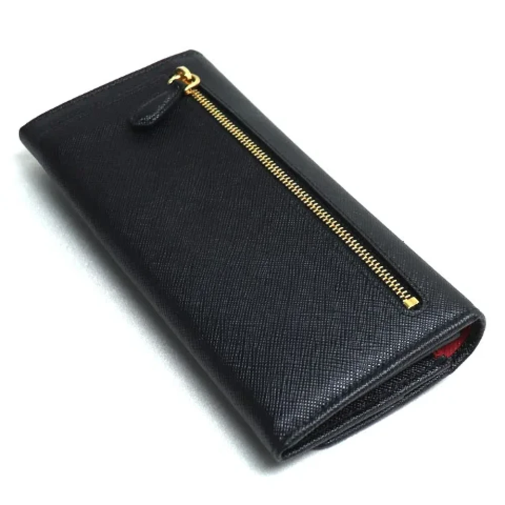 Prada Vintage Pre-owned Leather wallets Black Dames