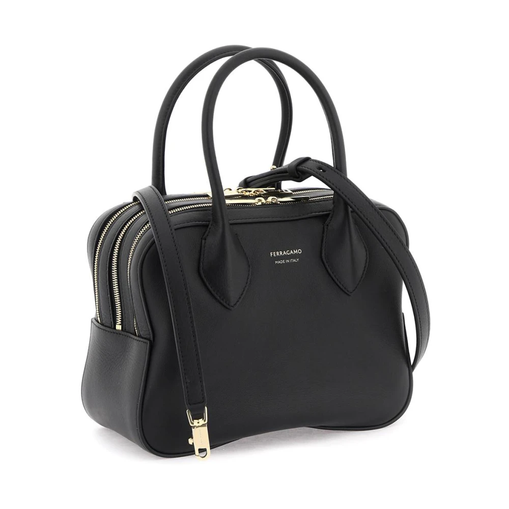 Salvatore Ferragamo Stervormige leren handtas Black Dames