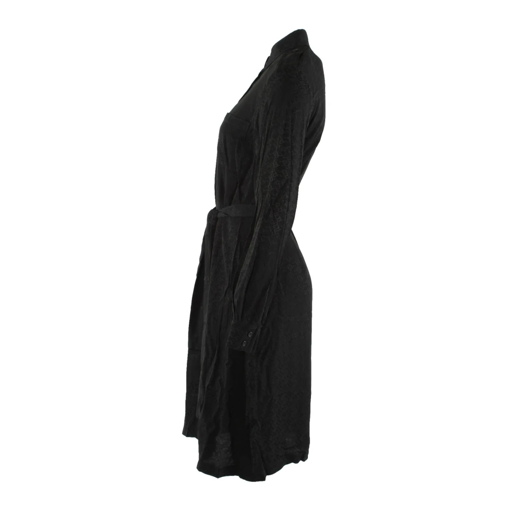 pinko Zwarte Zijden Jurk Black Dames