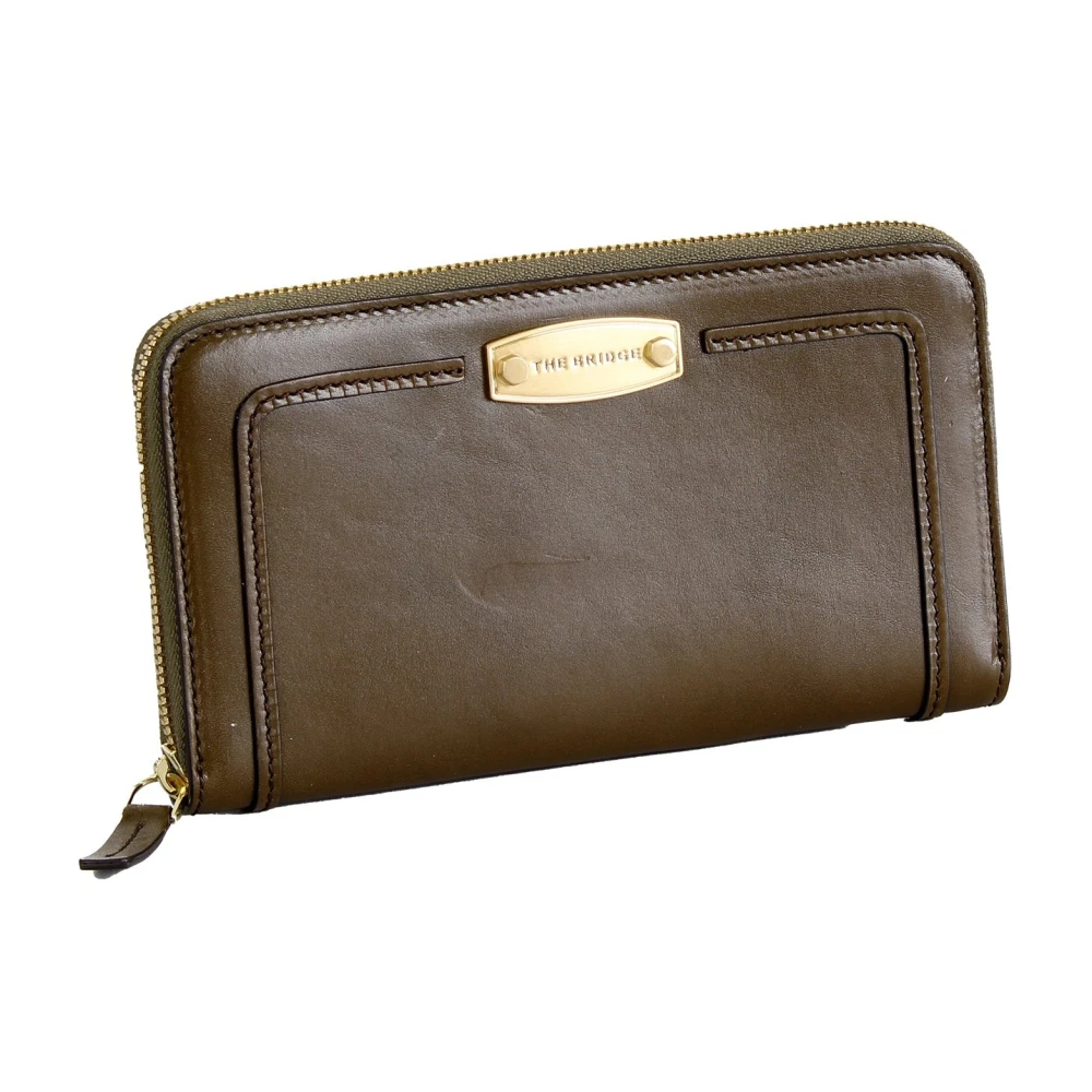The Bridge Women's Green Leather Wallet With Zipper