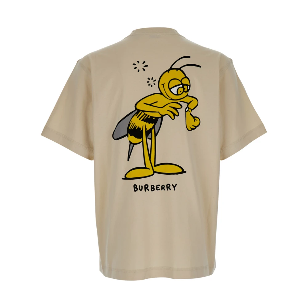 Burberry Beige T-shirt met Maxi Bee Print Beige Heren
