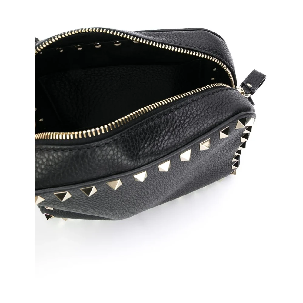 Valentino Garavani Studded Zwarte Leren Crossbody Tas Black Dames