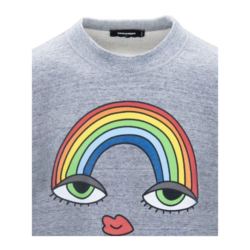 Dsquared2 Heren Pullover Sweatshirt met Ribbed Trim Gray Heren