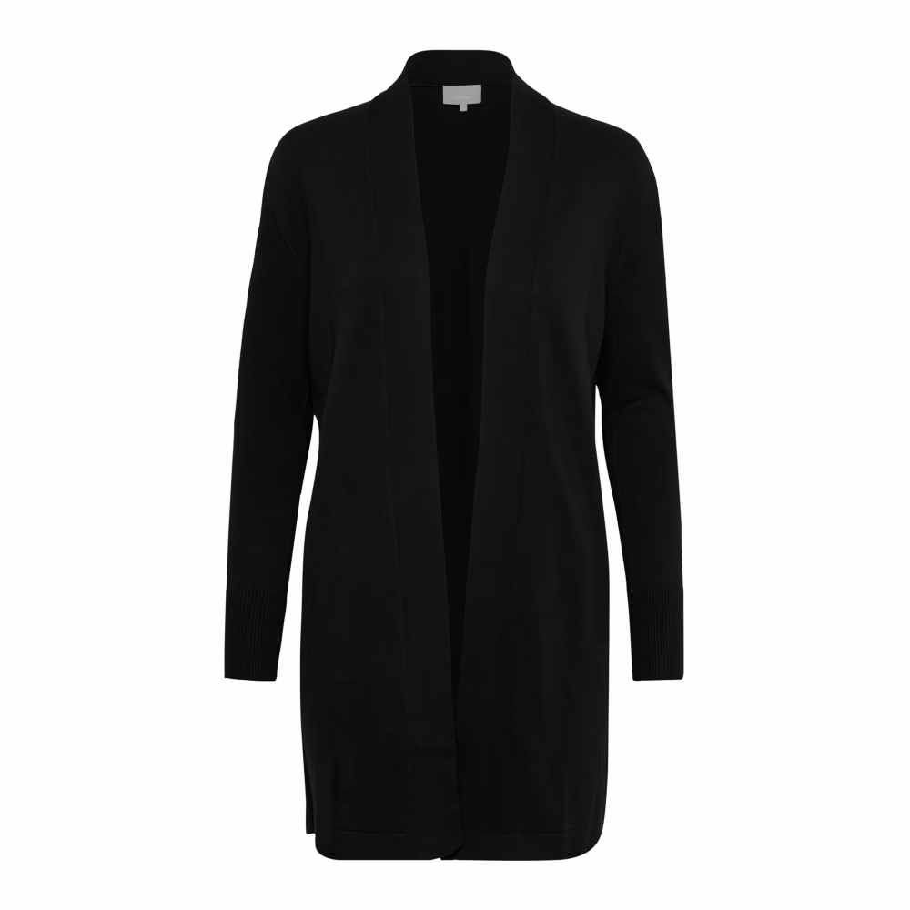 Langer Offener Cardigan 30100787 Schwarz